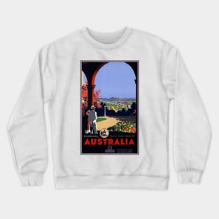 Vintage Travel Poster Canberra Australia Crewneck Sweatshirt